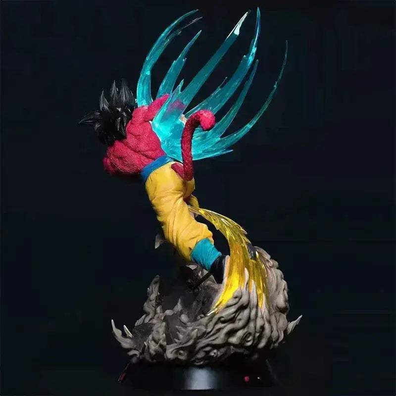 Goku SSJ4 Kamehameha Wave Anime Figure, Dragon Ball Figure GT Super Saiyan 4 Son Goku PVC Statue 38 cm - ToylandEU