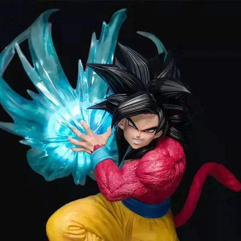 Goku SSJ4 Kamehameha Wave Anime Figure, Dragon Ball Figure GT Super Saiyan 4 Son Goku PVC Statue 38 cm - ToylandEU
