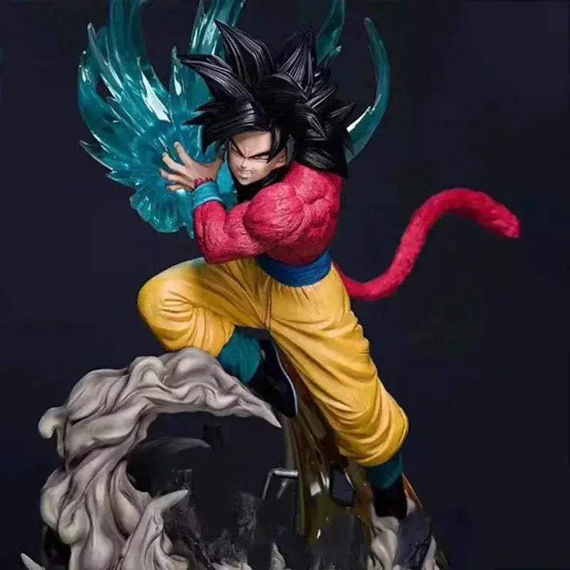 Goku SSJ4 Kamehameha Wave Anime Figure, Dragon Ball Figure GT Super Saiyan 4 Son Goku PVC Statue 38 cm - ToylandEU