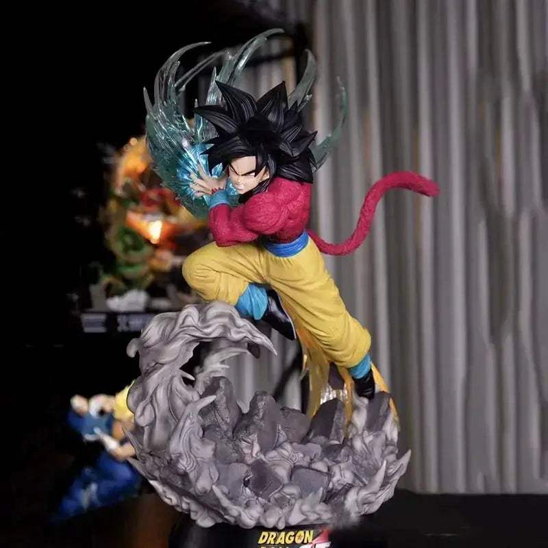 Goku SSJ4 Kamehameha Wave Anime Figure, Dragon Ball Figure GT Super Saiyan 4 Son Goku PVC Statue 38 cm - ToylandEU
