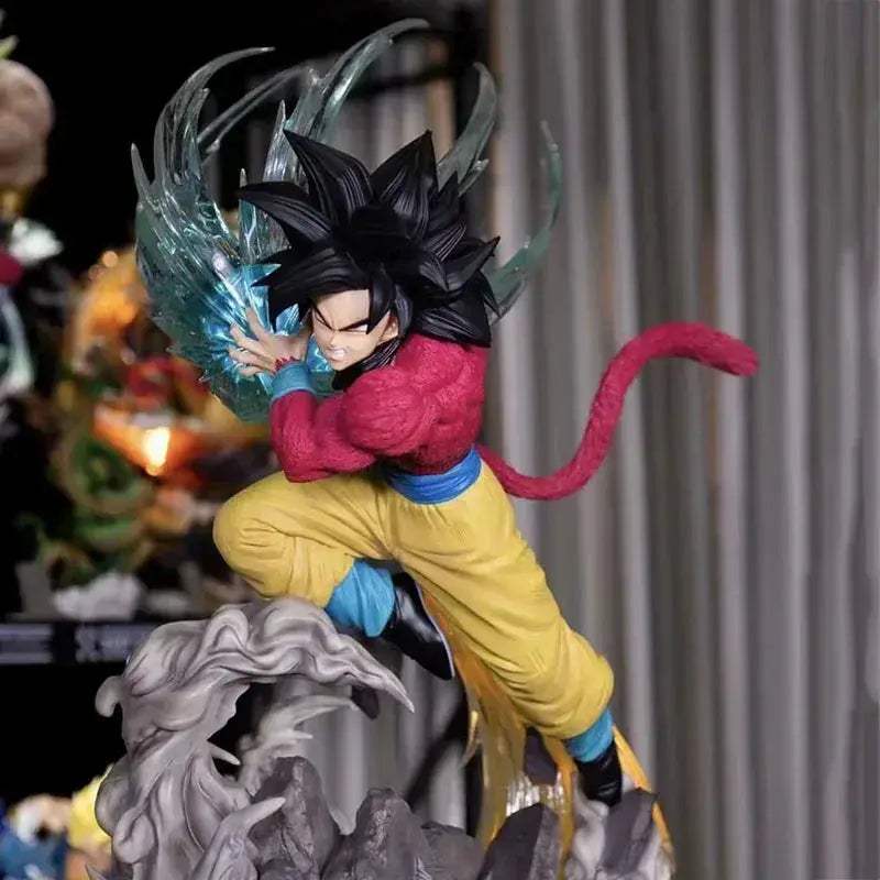 Goku SSJ4 Kamehameha Wave Anime Figure, Dragon Ball Figure GT Super Saiyan 4 Son Goku PVC Statue 38 cm - ToylandEU
