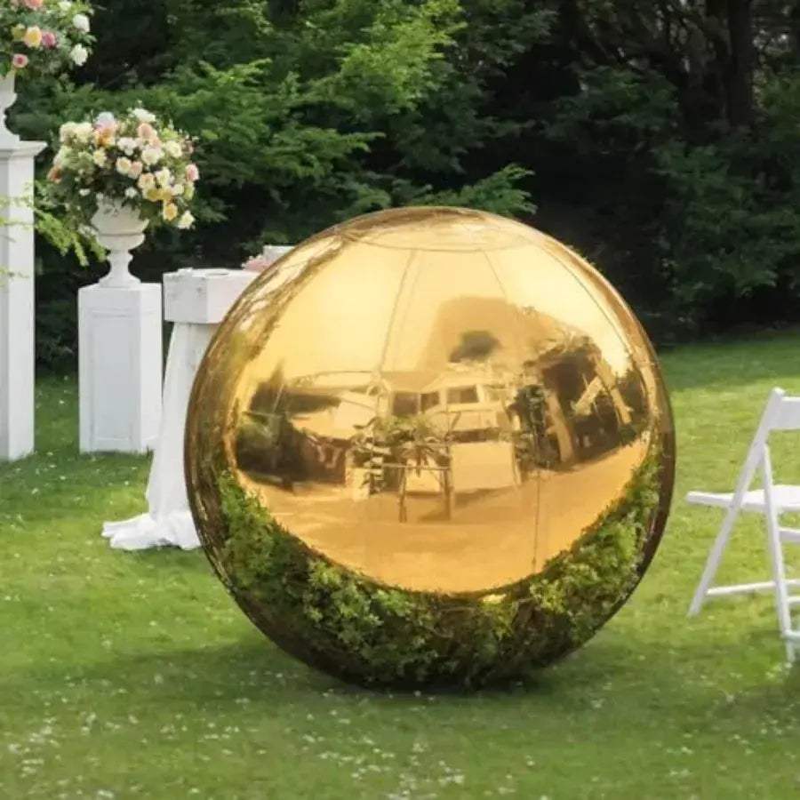 Gold Inflatable Mirror Ball Decor Set With Electric Pump - ToylandEU