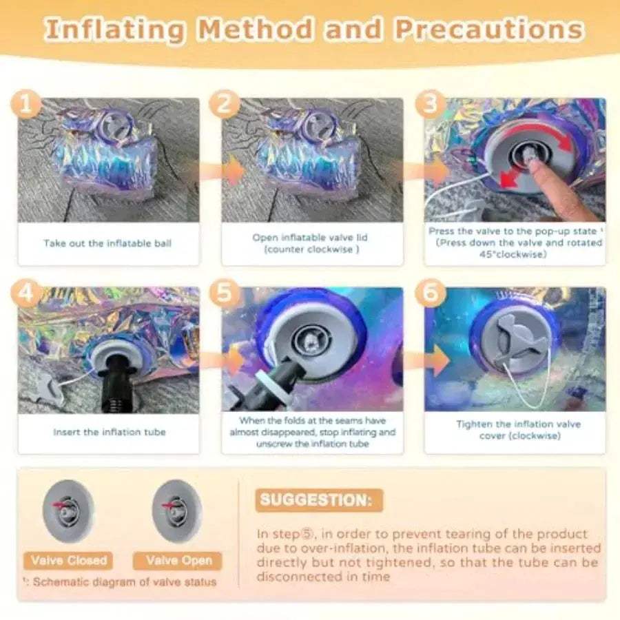 Gold Inflatable Mirror Ball Decor Set With Electric Pump - ToylandEU