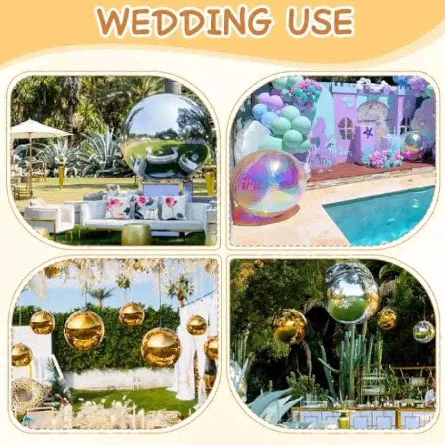 Gold Inflatable Mirror Ball Decor Set With Electric Pump - ToylandEU