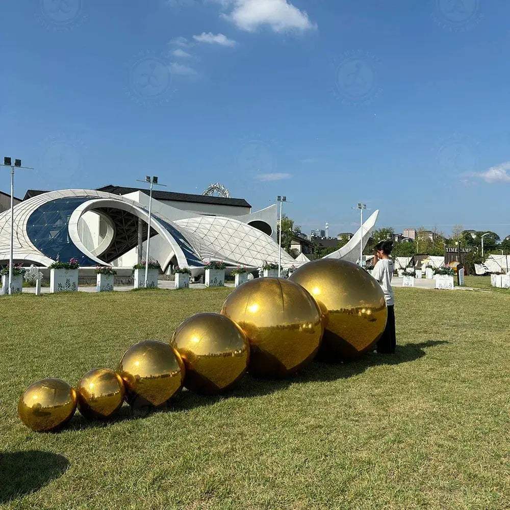 Gold Inflatable Mirror Ball Set Large Airtight Great For Events - ToylandEU