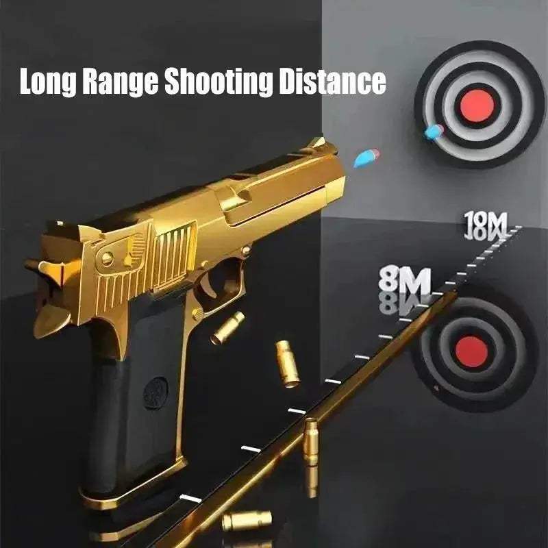 Golden Desert Eagle Toy Gun Outdoor Pistol Stress Relief - ToylandEU