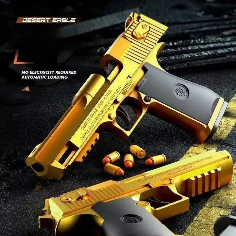 Golden Desert Eagle Toy Gun Outdoor Pistol Stress Relief - ToylandEU
