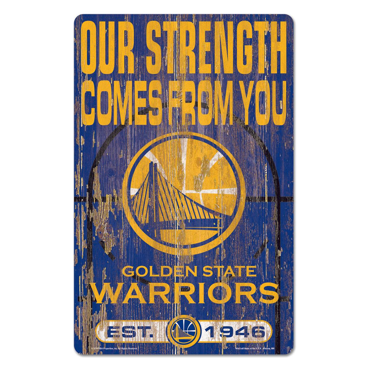 Golden State Warriors 11x17 Wood Slogan Sign Design - ToylandEU