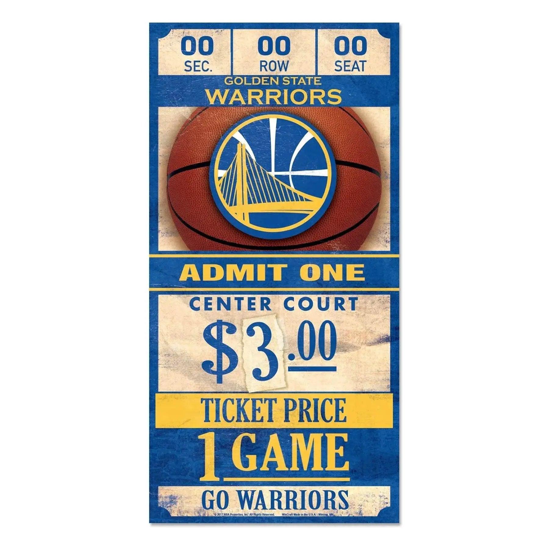 Golden State Warriors Sign 6x12 Wood Ticket Display -  ToylandEU™