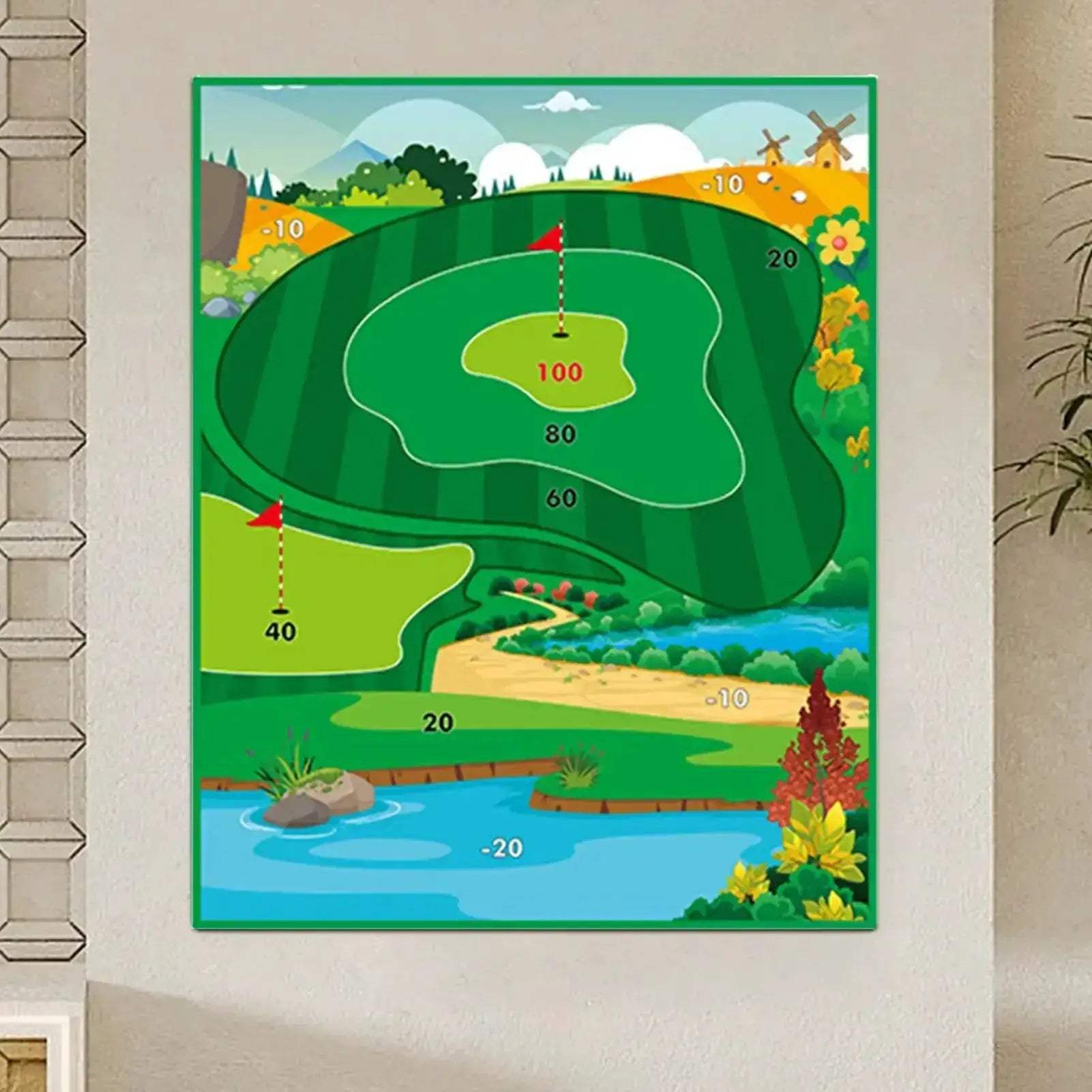 Golf Chipping Game With Sticky Putting Green Mat Indoor Play - ToylandEU