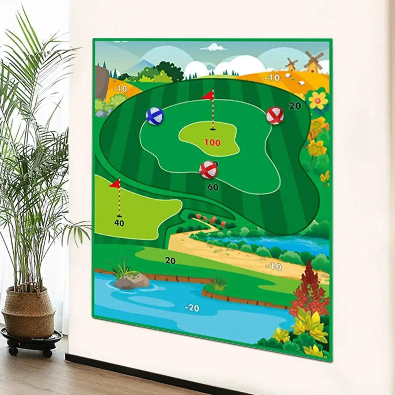 Golf Chipping Game With Sticky Putting Green Mat Indoor Play - ToylandEU