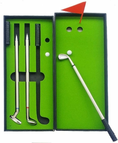 Golf Ball Pen 3-Piece Set with Club-Shaped Pens and Display Box ToylandEU.com Toyland EU