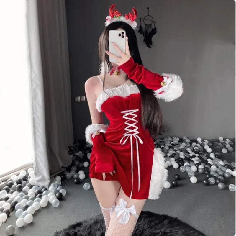Gorgeous Sexy Bunny Cosplay Costume Golden Christmas Women - ToylandEU