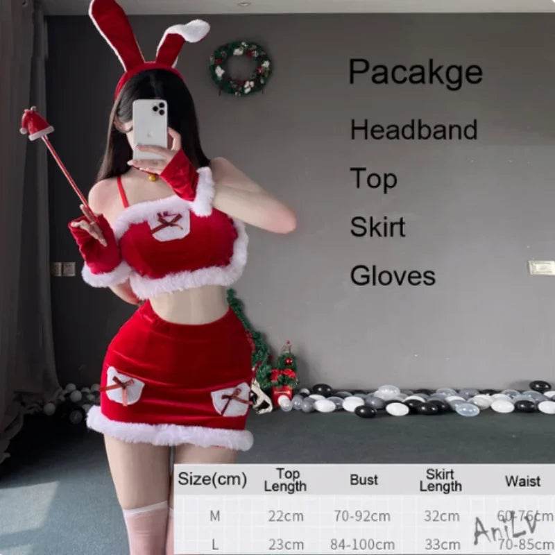 Gorgeous Sexy Bunny Cosplay Costume Golden Christmas Women - ToylandEU