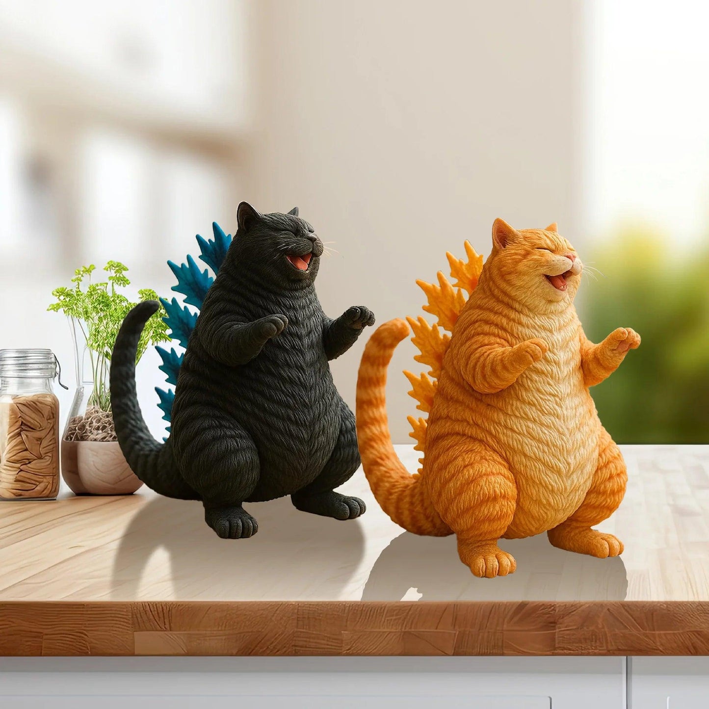 Goth Cat Figurine | Resin Monster Cat | Toylandeu™