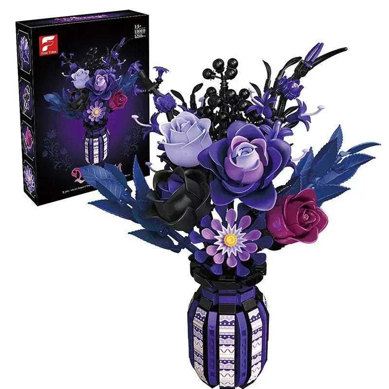  Gothic Bouquet Building Blocks Gift Set With Vase -  ToylandEU™