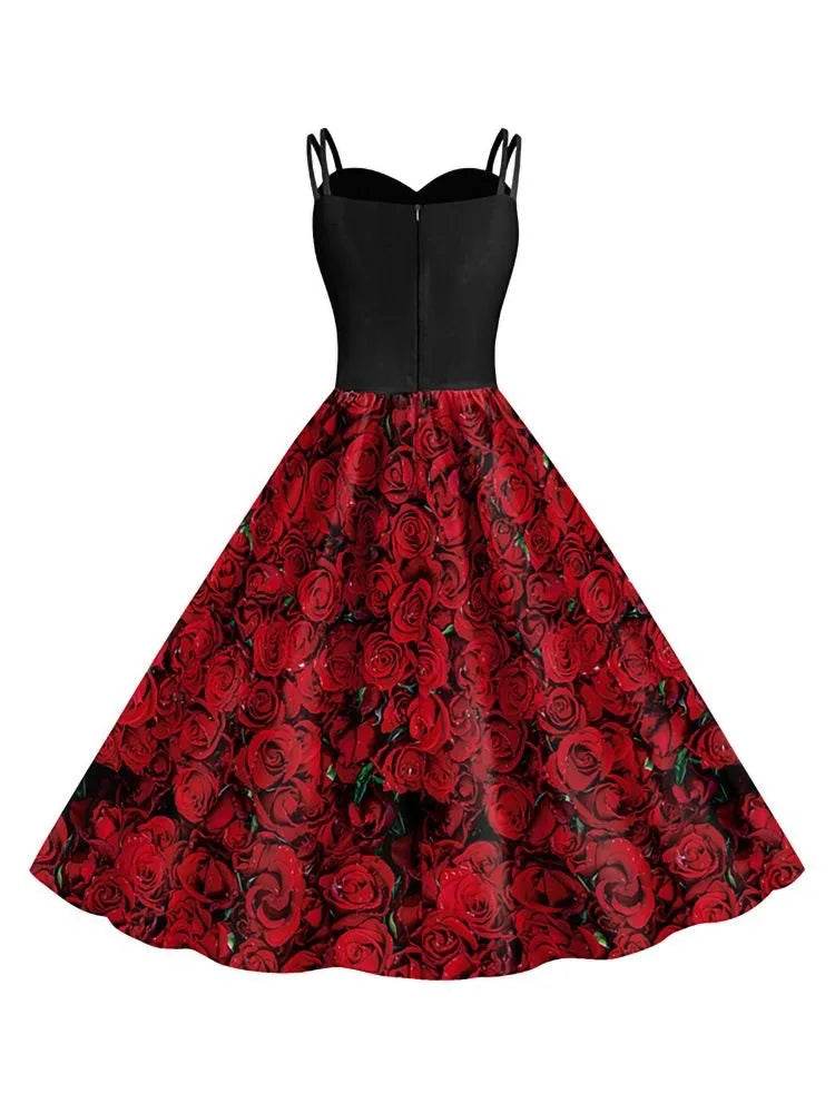 Gothic Dress Black Rose Skull Costume For Women Halloween - ToylandEU