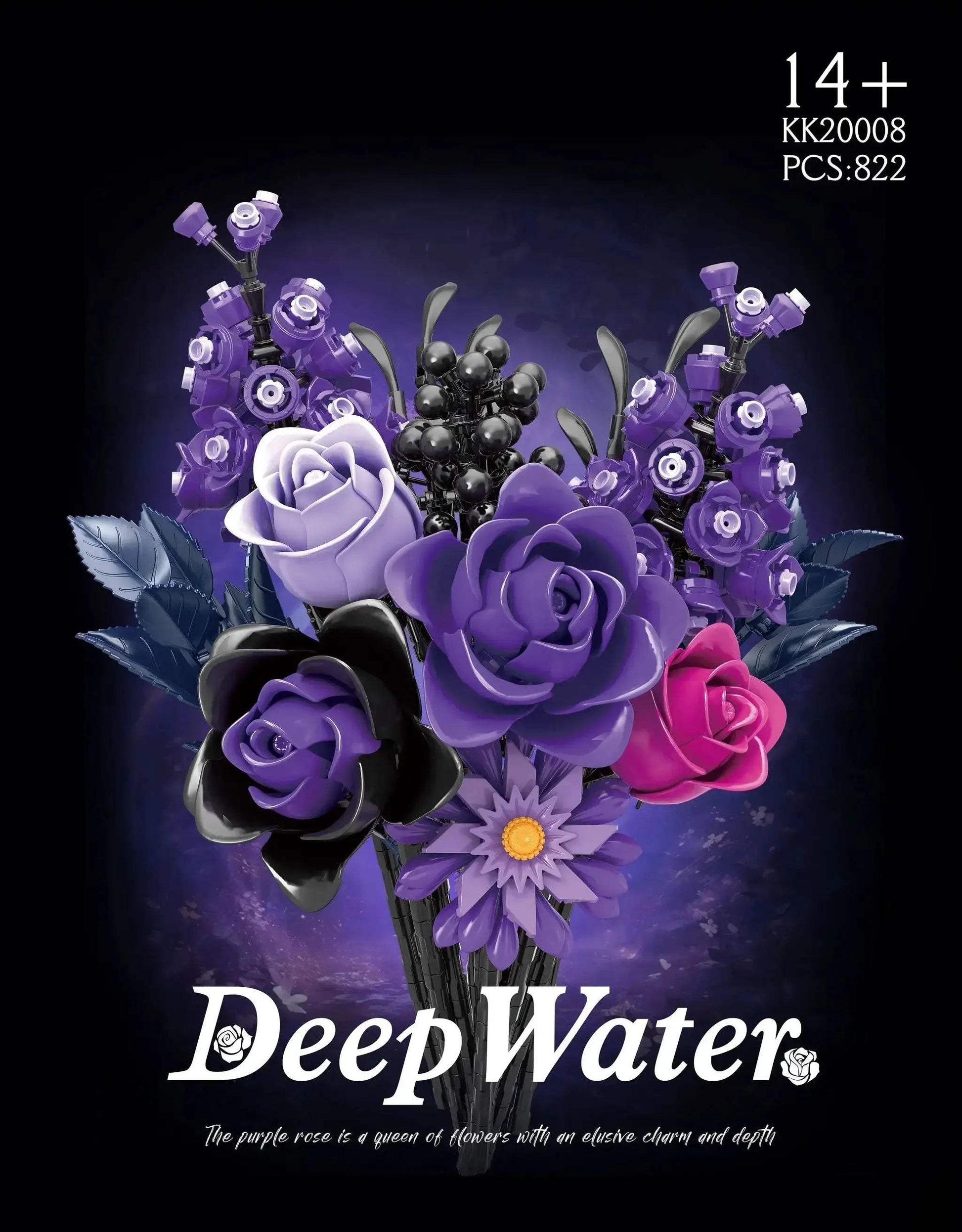 Gothic Purple Rose Building Blocks Set For Decor And Gifts - ToylandEU