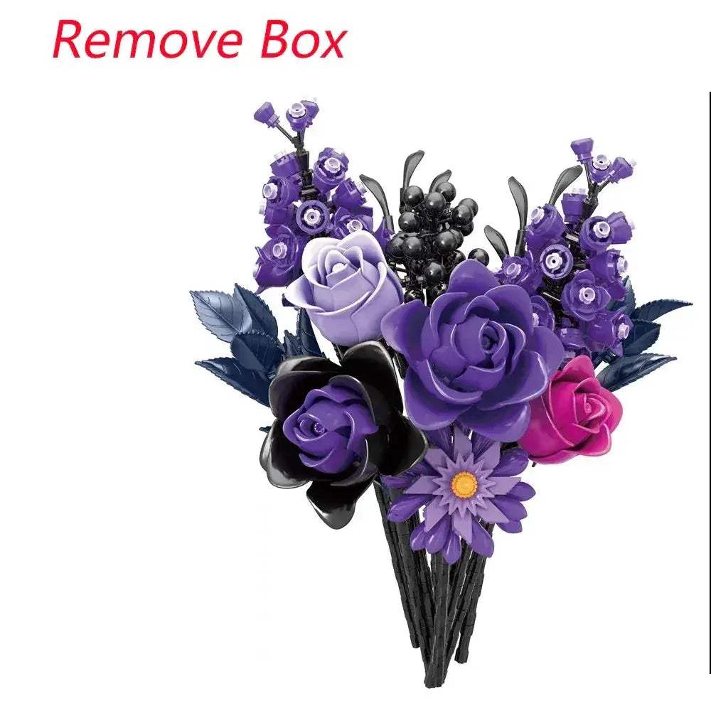 Gothic Purple Rose Building Blocks Set For Decor And Gifts - ToylandEU