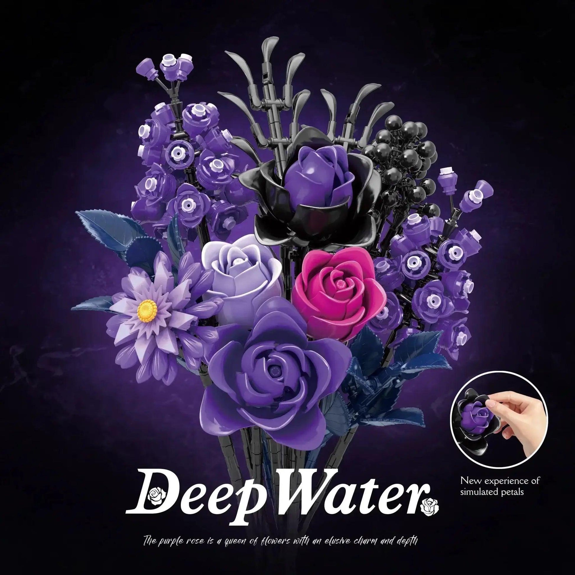  Gothic Purple Rose Building Blocks Set Lego Compatible -  ToylandEU™