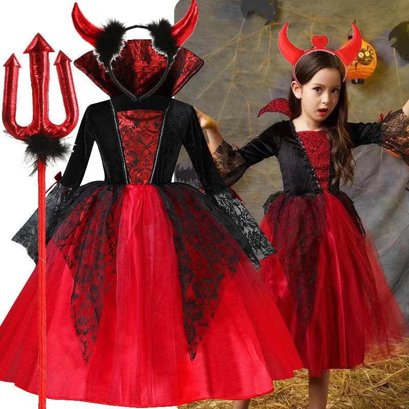 Gothic Vampire Cosplay Dress For Girls Halloween Costume - ToylandEU