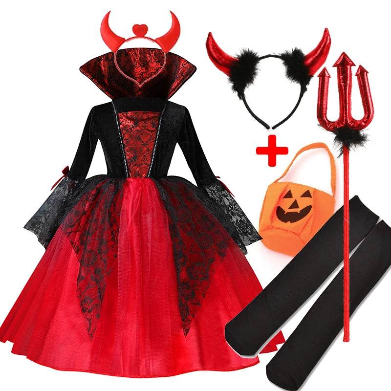 Gothic Vampire Cosplay Dress For Girls Halloween Costume - ToylandEU