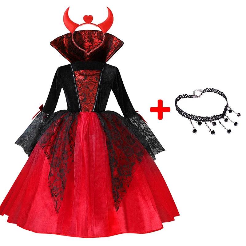 Gothic Vampire Costume With Black Red Accents For Kids - ToylandEU