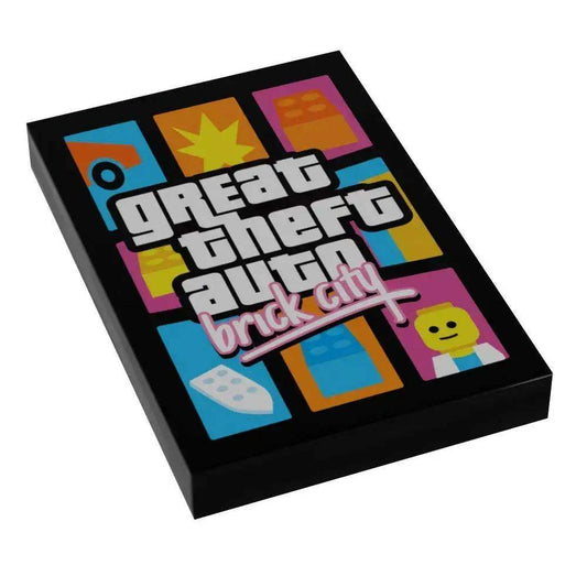 Great Theft Auto: Brick City Video Game Cover (2x3 Tile) made using LEGO part - B3 Customs - ToylandEU