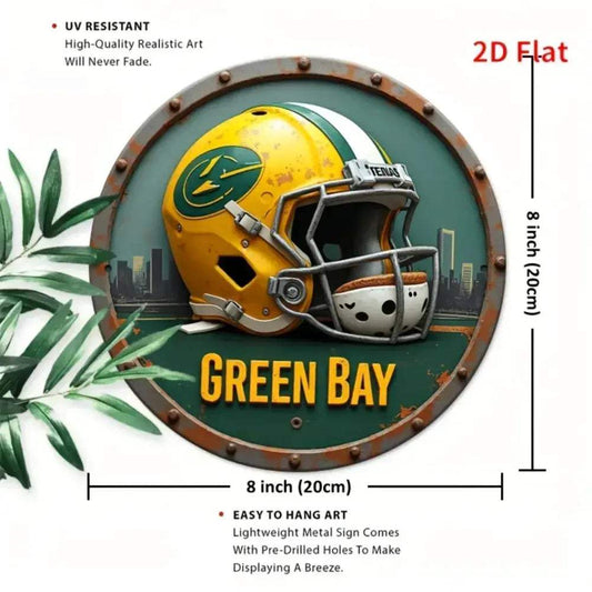  Green Bay Football Helmet Wall Decor Aluminum Sign -  ToylandEU™