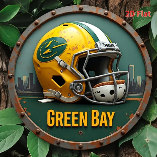 Green Bay Football Helmet Wall Decor Durable Aluminum Sign - ToylandEU