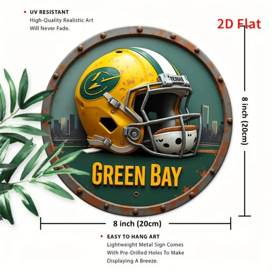 Green Bay Football Helmet Wall Decor Durable Aluminum Sign - ToylandEU