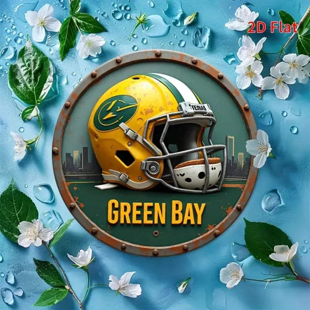 Green Bay Football Helmet Wall Decor Durable Aluminum Sign - ToylandEU