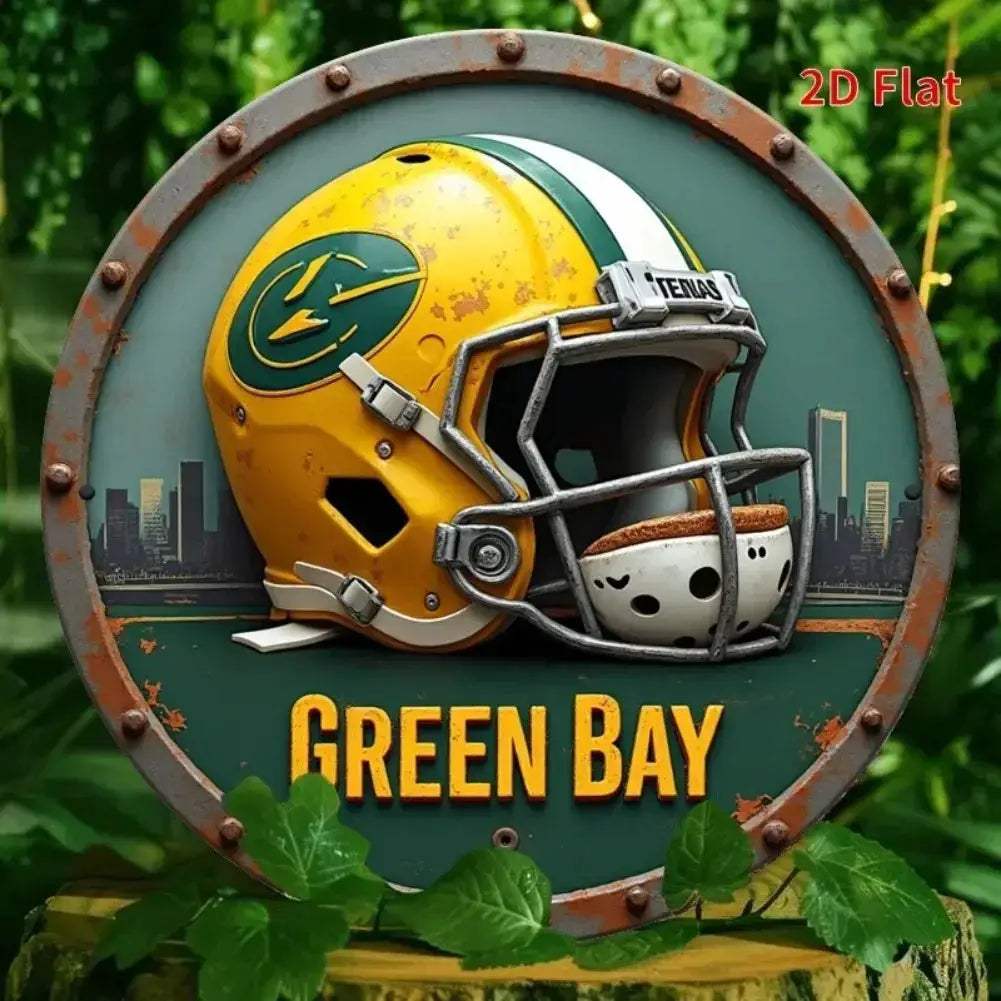 Green Bay Football Helmet Wall Decor Durable Aluminum Sign - ToylandEU