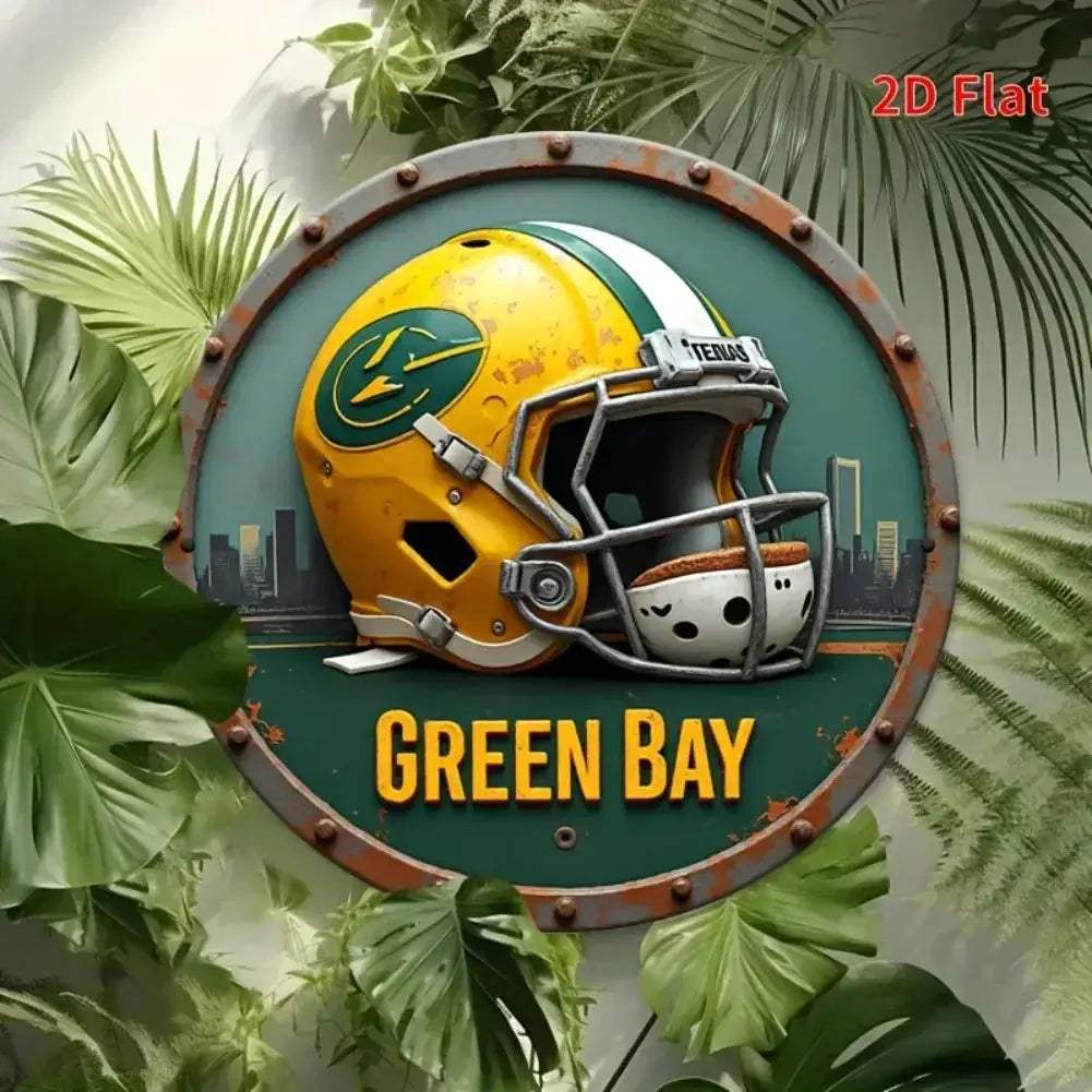 Green Bay Football Helmet Wall Decor Durable Aluminum Sign - ToylandEU
