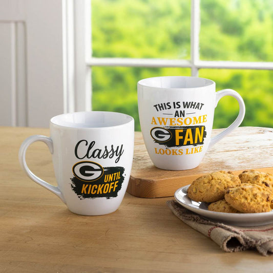 Green Bay Packers 17oz Ceramic Mug Set With Gift Box - ToylandEU