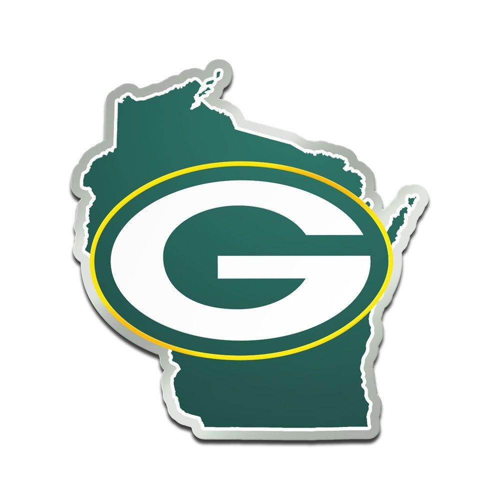 Green Bay Packers Acrylic State Shape Auto Emblem Official - ToylandEU