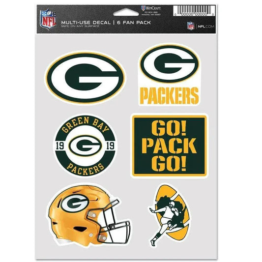  Green Bay Packers Assorted Decals Multi Use Fan 6 Pack Set -  ToylandEU™