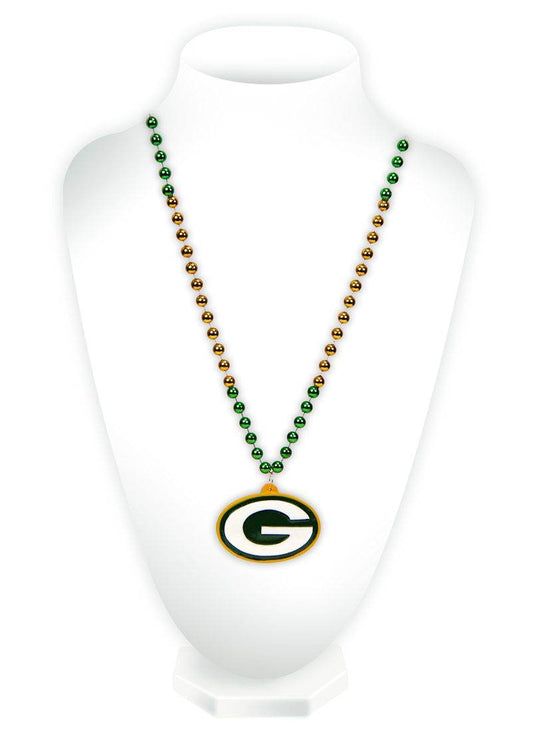 Green Bay Packers Beads With Medallion Mardi Gras Style - ToylandEU