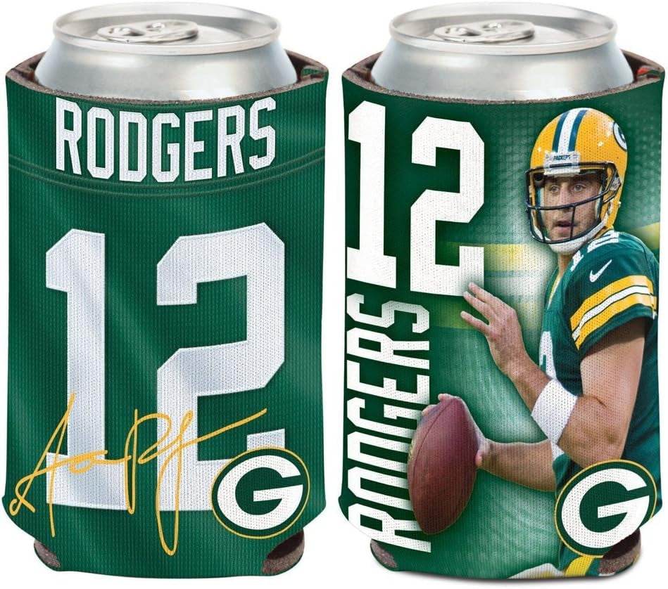 Green Bay Packers Can Cooler Aaron Rodgers 12 Oz Neoprene - ToylandEU
