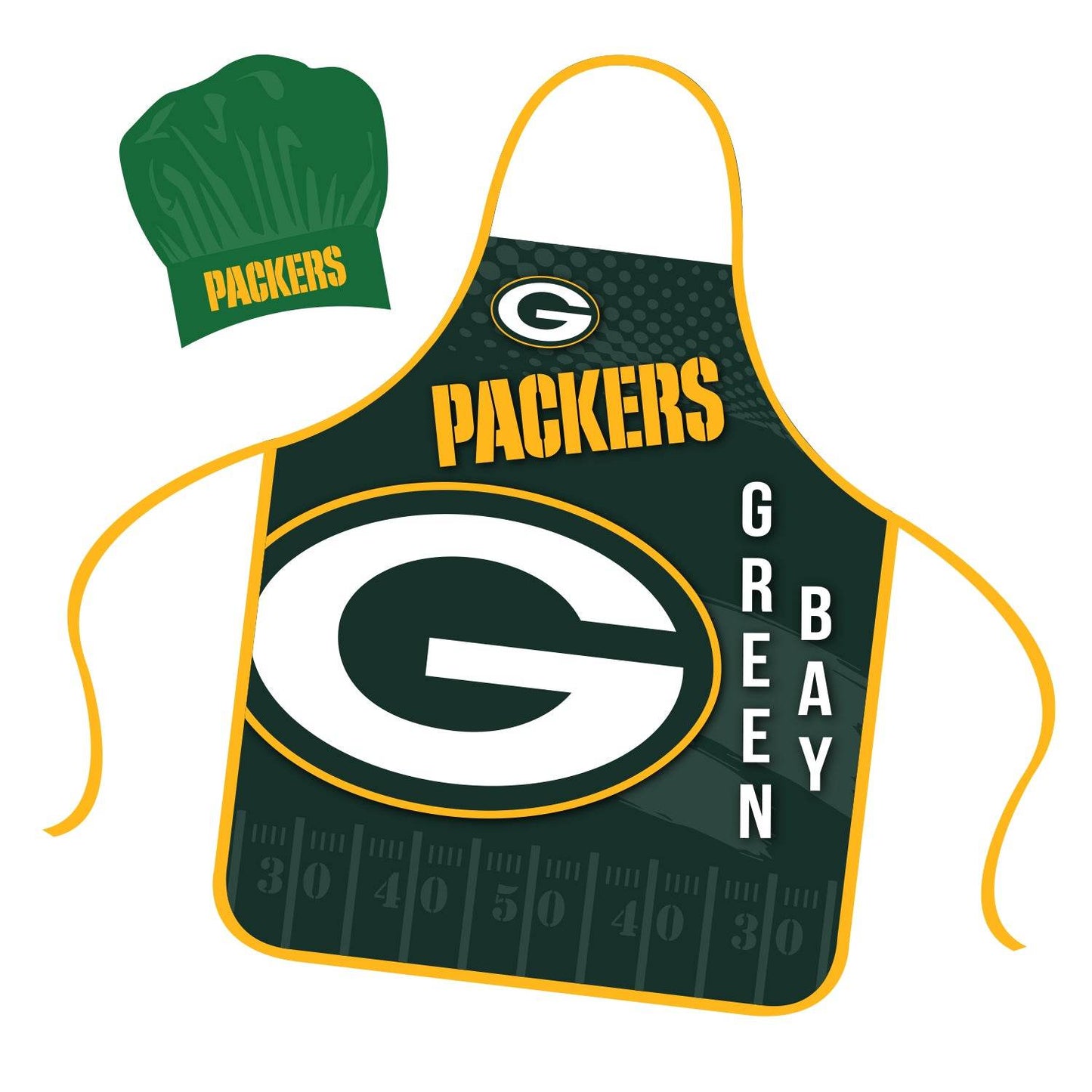 Green Bay Packers Chef Hat and Apron Set for Adults - ToylandEU
