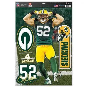  Green Bay Packers Decal 11x17 Multi Use Clay Matthews Design 4 Piece CO -  ToylandEU™