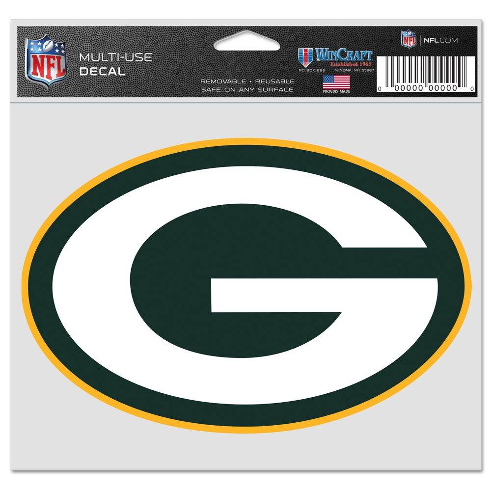 Green Bay Packers Decal 5x6 Multi Use Color Logo Outdoor - ToylandEU