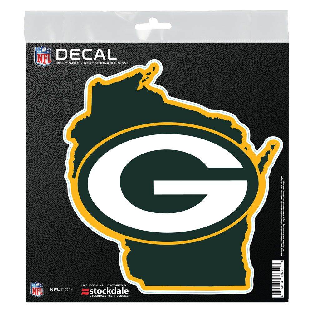 Green Bay Packers Decal 6x6 All Surface State Shape Vinyl - ToylandEU