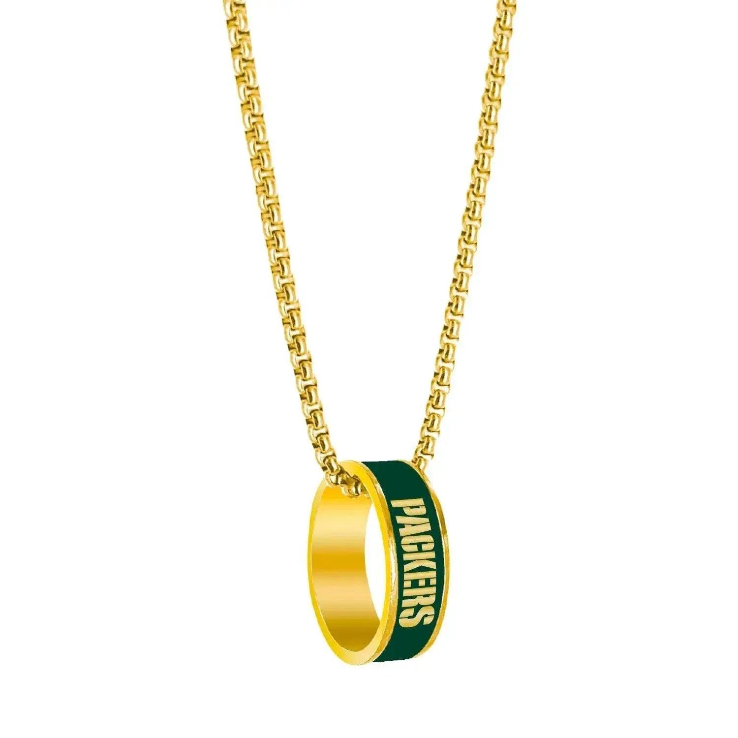  Green Bay Packers Gold Necklace Pendant Ring Jewelry -  ToylandEU™