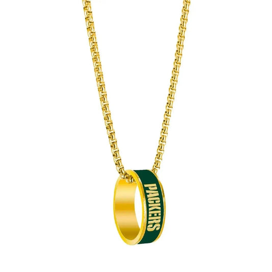  Green Bay Packers Gold Necklace Pendant Ring Jewelry -  ToylandEU™