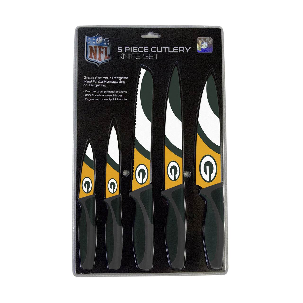 Green Bay Packers Knife Set 5 Pack Kitchen Tools For Home - ToylandEU