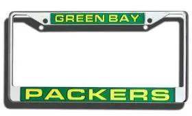 Green Bay Packers License Plate Frame Laser Cut Chrome - ToylandEU