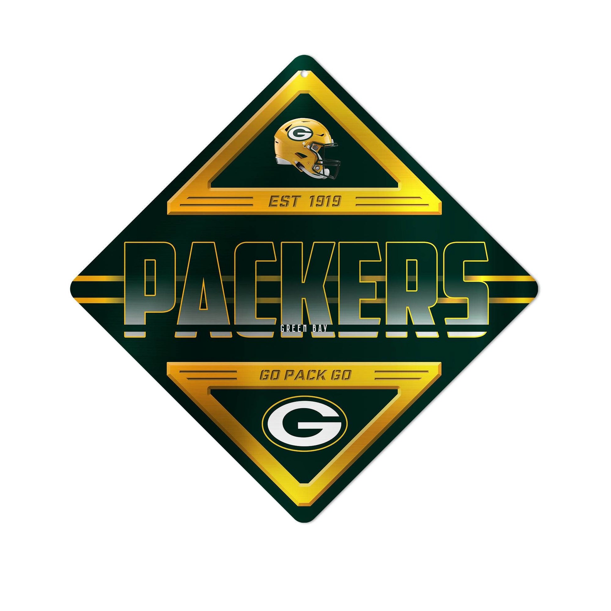 Green Bay Packers Metal Sign Diamond Shape Wall Art 12X12 - ToylandEU