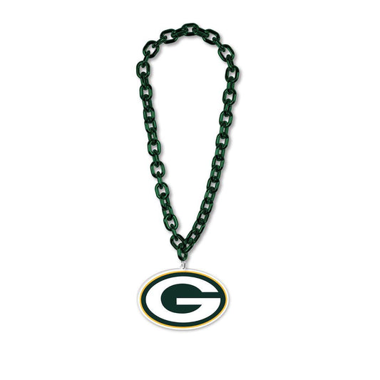 Green Bay Packers Necklace Big Chain Foam Logo 38 Inch - ToylandEU