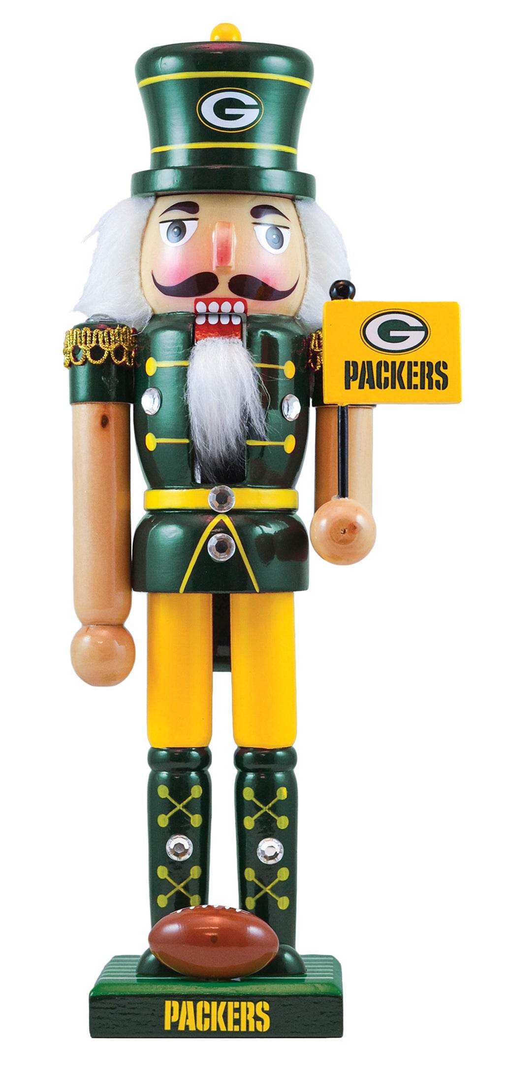 Green Bay Packers Nutcracker Handcrafted Wooden Figurine - ToylandEU